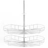 2-Tier Kitchen Wire Basket - Silver, 270 Degree Rotating Design