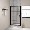 Shower Door Tempered Glass 100x178 cm Black Size 100 x 178 cm 