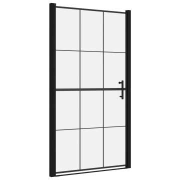 Shower Door Tempered Glass 100x178 cm - Modern Black Design