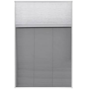 Plisse Insect Screen for Windows - 80x120 cm Aluminium Shade