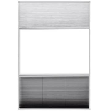 Plisse Insect Screen for Windows - 80x120 cm Aluminium Shade