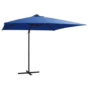 Cantilever Umbrella with LED Lights - Azure Blue 250x250 cm