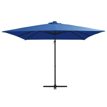 Cantilever Umbrella with LED Lights - Azure Blue 250x250 cm