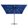 Cantilever Umbrella with LED Lights - Azure Blue 250x250 cm