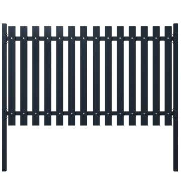 Durable Anthracite Fence Panel - 174.5x125 cm Steel