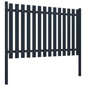 Durable Anthracite Fence Panel - 174.5x125 cm Steel