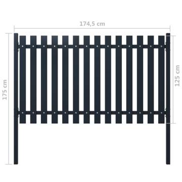 Durable Anthracite Fence Panel - 174.5x125 cm Steel