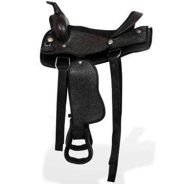 Western Saddle Set - Real Leather 13" Black | HipoMarket