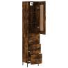 Stylish Highboard in Smoked Oak - Engineered Wood | Hipo Market