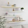 Floating Wall Shelves 4 pcs Oak and White 120x23.5x3.8 cm MDF Colour oak and white Size 120 x 23.5 x 3.8 cm Quantity in Package 4 Number of Pieces 1 