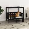 Dog Bed Black 95.5x73.5x90 cm Solid Wood Pine Colour black Size 95.5 x 73.5 x 90 cm 