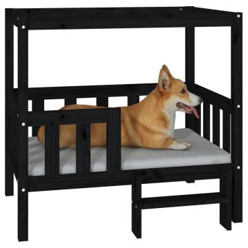 Dog Bed Black 95.5x73.5x90 cm - Solid Pine Wood Furniture