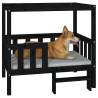 Dog Bed Black 95.5x73.5x90 cm - Solid Pine Wood Furniture