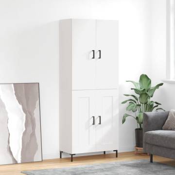 Stylish Highboard White - 69.5x34x180 cm Engineered Wood