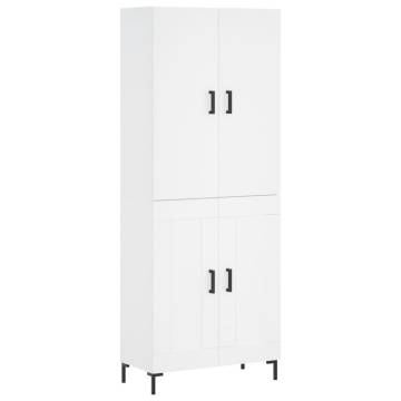 Stylish Highboard White - 69.5x34x180 cm Engineered Wood