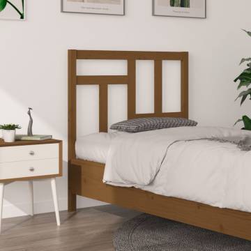 Stylish Honey Brown Bed Headboard - Solid Pine 95.5x4x100 cm