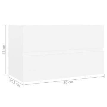 Sink Cabinet White 80x38.5x45 cm - Stylish Storage Solution