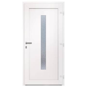 Elegant White PVC Front Door 108x200 cm - Secure & Stylish