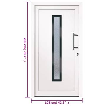 Elegant White PVC Front Door 108x200 cm - Secure & Stylish