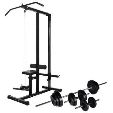 Power Tower with Barbell & Dumbbell Set 30.5 kg | HipoMarket