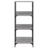 Grey Sonoma Bookshelf | Durable Engineered Wood | 50x33x117.5 cm