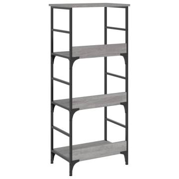 Grey Sonoma Bookshelf | Durable Engineered Wood | 50x33x117.5 cm