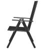 Folding Garden Chairs Set - 4 Pcs Aluminium & Textilene Black