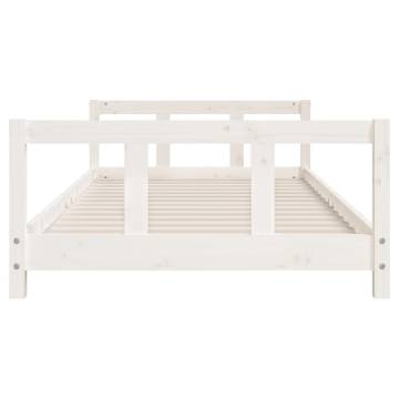 Kids Bed Frame White 90x200 cm - Solid Pine Wood