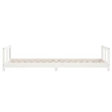 Kids Bed Frame White 90x200 cm - Solid Pine Wood