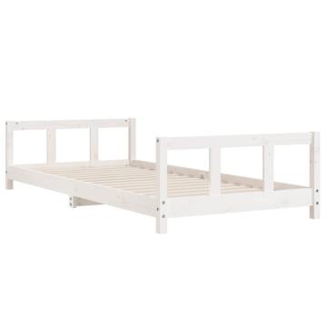 Kids Bed Frame White 90x200 cm - Solid Pine Wood