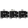 Elegant Black Engineered Wood Sideboards - 3 Pcs Set