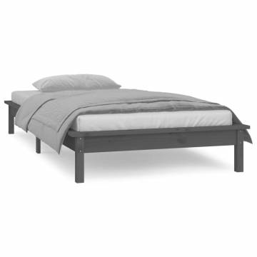 LED Bed Frame Grey 90x190 cm Single - Stylish & Sturdy