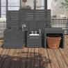 4 Piece Garden Box Set - Grey Solid Wood Pine | HipoMarket