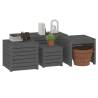 4 Piece Garden Box Set - Grey Solid Wood Pine | HipoMarket