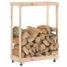 Log Holder with Wheels - Solid Pine Wood Firewood Storage