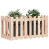 Garden Raised Bed with Fence Design - Solid Pine Wood 100x50x50 cm