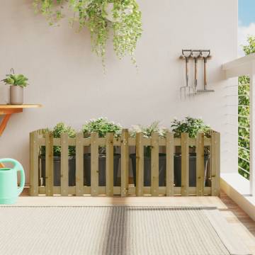 Garden Raised Bed with Fence Design - 150x50cm Pine Wood