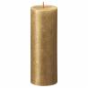 Bolsius Rustic Pillar Candles Shimmer - 4 pcs Gold 190x68 mm