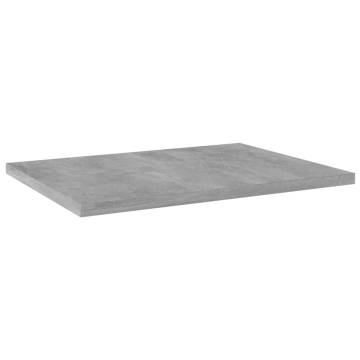 Bookshelf Boards 4 pcs Concrete Grey - Stylish Storage Solution