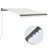 Manual Retractable Awning with LED 300x250 cm Cream Colour cream Size 300 x 250 cm Quantity in Package 1 