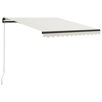 Manual Retractable Awning with LED - 300x250 cm Cream