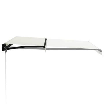 Manual Retractable Awning with LED - 300x250 cm Cream