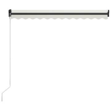 Manual Retractable Awning with LED - 300x250 cm Cream