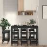 9 Piece Black Solid Wood Pine Bar Set - Hipomarket UK