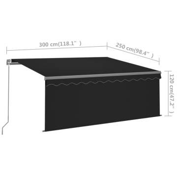 Manual Retractable Awning 3x2.5m Anthracite - Hipomarket