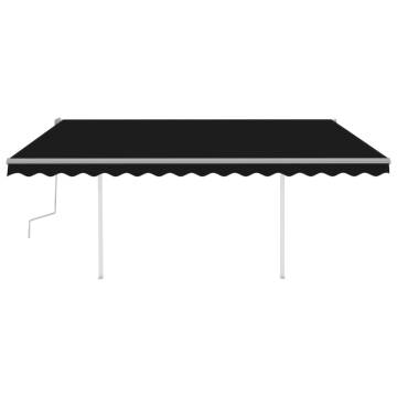 Manual Retractable Awning with LED - 4x3m Anthracite