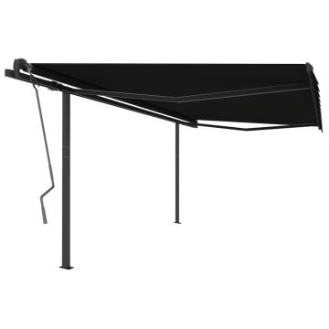 Manual Retractable Awning 4x3m - Anthracite | HipoMarket