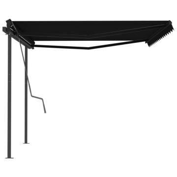 Manual Retractable Awning 4x3m - Anthracite | HipoMarket