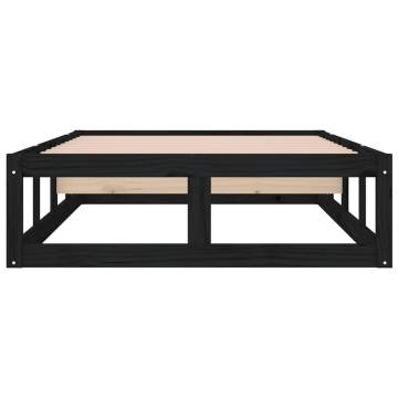 Black Solid Wood Bed Frame 90x190 cm - Modern & Sturdy