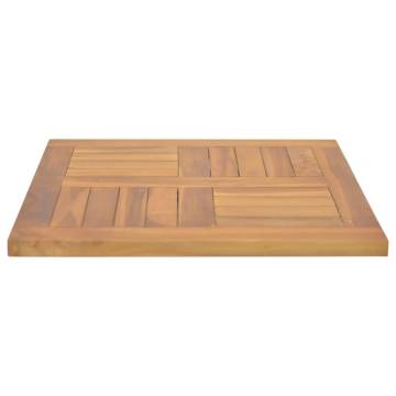 Square Teak Table Top 50x50 cm - Solid Wood for Any Setting